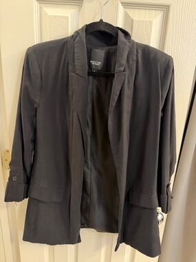 Simply Vera Vera Wang Black Open-Front Shawl Collar Blazer